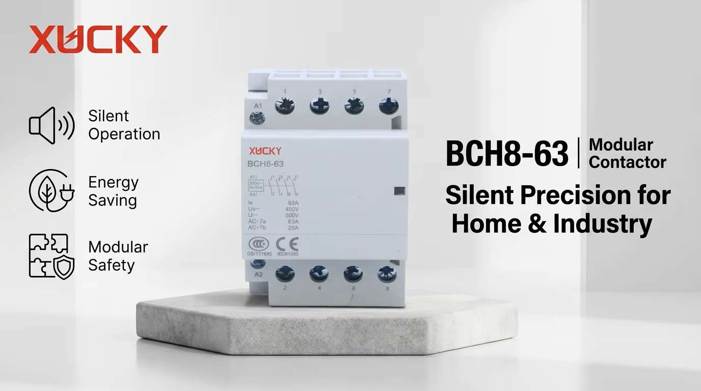 XUCKY apresenta os novos contatores modulares da série BCH8-63 para infraestrutura inteligente